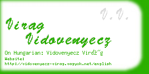 virag vidovenyecz business card